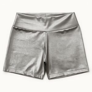 short fitness coralbrown feminino adulto suplex com letra cor prata