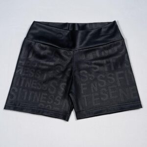 short fitness coralbrown feminino adulto suplex com letra cor preto