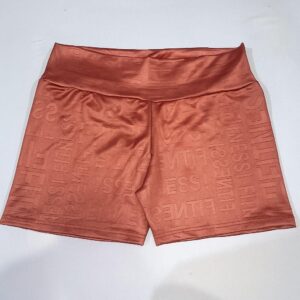 short fitness coralbrown feminino adulto suplex com letra cor salmao