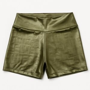 short fitness coralbrown feminino adulto suplex com letra cor verde musgo